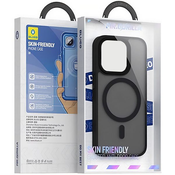 Чохол для iPhone 15 Чорний Синійo Skin Friendly Frosted with MagSafe - Зображення 2