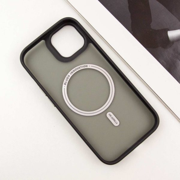 Чохол для iPhone 15 Чорний Синійo Skin Friendly Frosted with MagSafe - Зображення 4