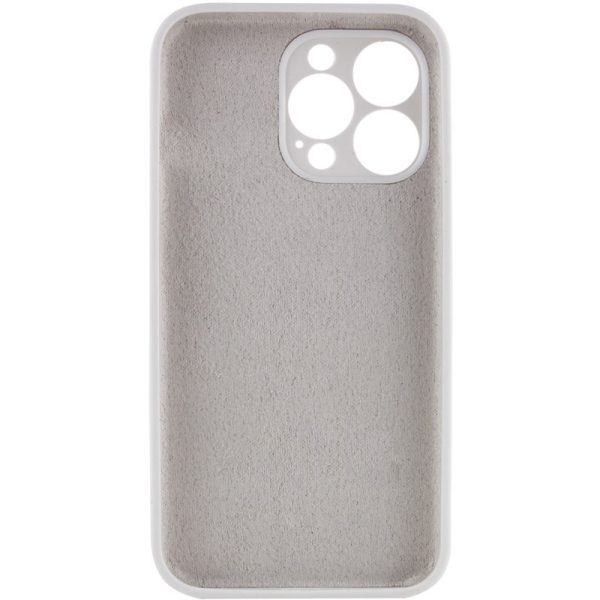 Чохол для iPhone 14 Pro Max Білий Silicone Case Full Camera Protective NO LOGO - Зображення 4