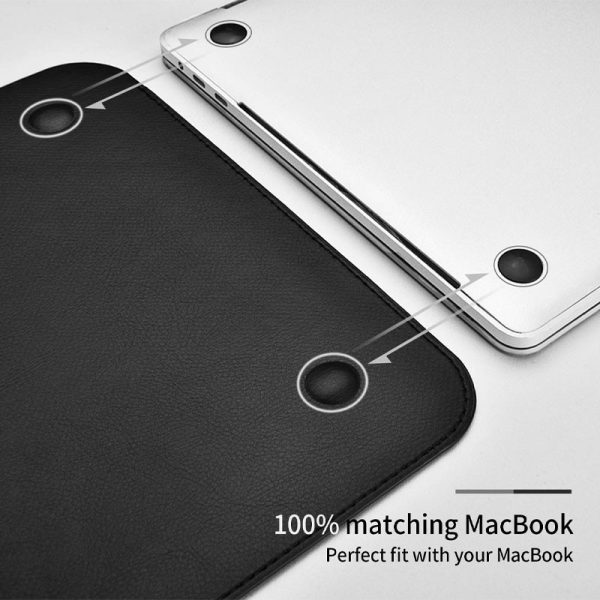 Чохол для ноутбука 13.3" з шутчної шкіри з підставкою WIWU SKIN PRO Portable Stand Sleeve Чорний - Зображення 4