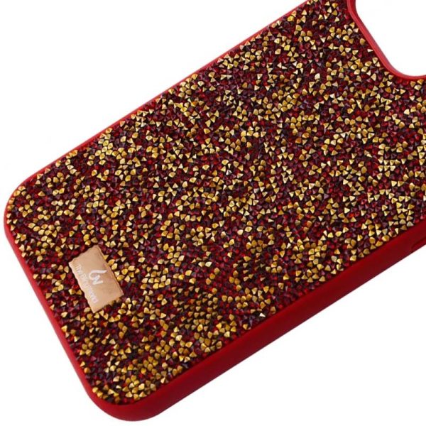 Чохол для iPhone 14 Червоний Bling World Rock Diamond - Зображення 2