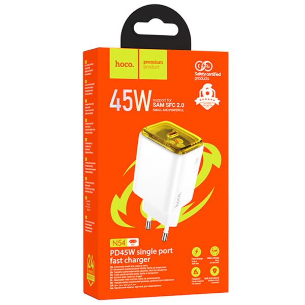 Зарядний пристрій Hoco N54 Monsoon PD45W (1USB-C) - Зображення 4