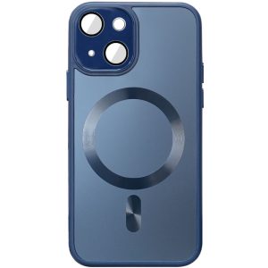 Чохол для iPhone 15 Синій TPU+Glass Sapphire Midnight with MagSafe