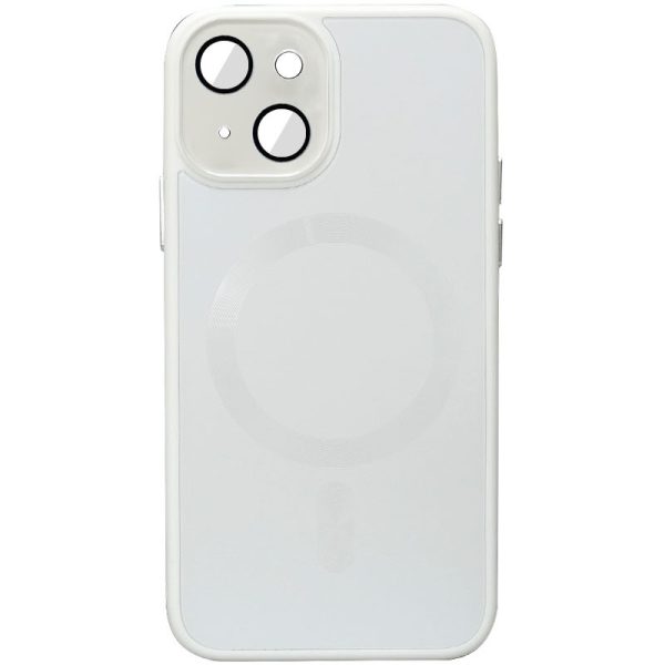 Чохол для iPhone 15 Plus Білий TPU+Glass Sapphire Midnight with MagSafe