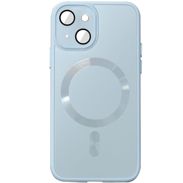 Чохол для iPhone 15 Plus Блакитний TPU+Glass Sapphire Midnight with MagSafe