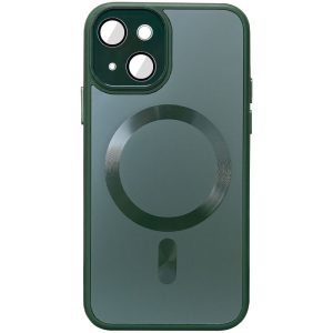 Чохол для iPhone 15 Plus Зелений TPU+Glass Sapphire Midnight with MagSafe
