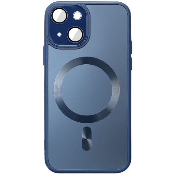 Чохол для iPhone 15 Plus Синій TPU+Glass Sapphire Midnight with MagSafe