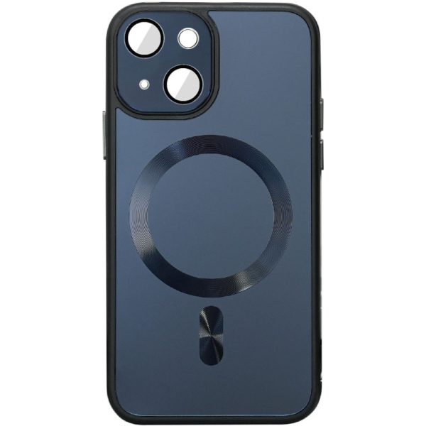 Чохол для iPhone 15 Plus Чорний TPU+Glass Sapphire Midnight with MagSafe