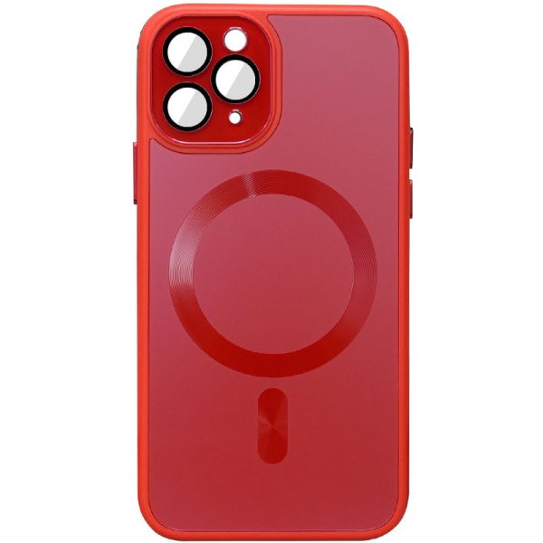 Чохол для iPhone 15 Pro Червоний TPU+Glass Sapphire Midnight with MagSafe
