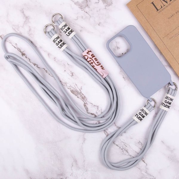 Чохол для iPhone 13 Сірий TPU two straps California - Зображення 6