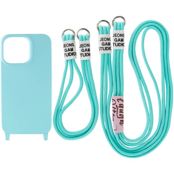 Чохол для iPhone 12 Pro Max Бірюзовий TPU two straps California