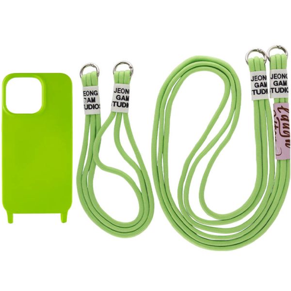 Чохол для iPhone 12 Pro Max Салатовий TPU two straps California