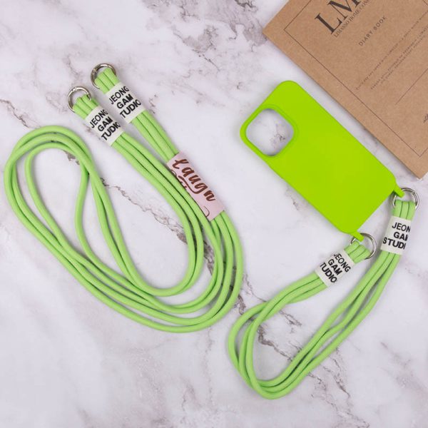 Чохол для iPhone 12 Pro Max Салатовий TPU two straps California - Зображення 6