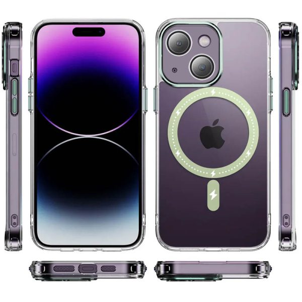 Чохол для iPhone 13 Зелений TPU+PC Colorful with MagSafe - Зображення 2