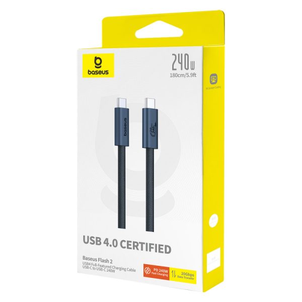 Дата кабель Baseus Flash 2 USB4 Full-Featured Type-C to Type-C 240W (1.8m) (P10311803112) - Зображення 7