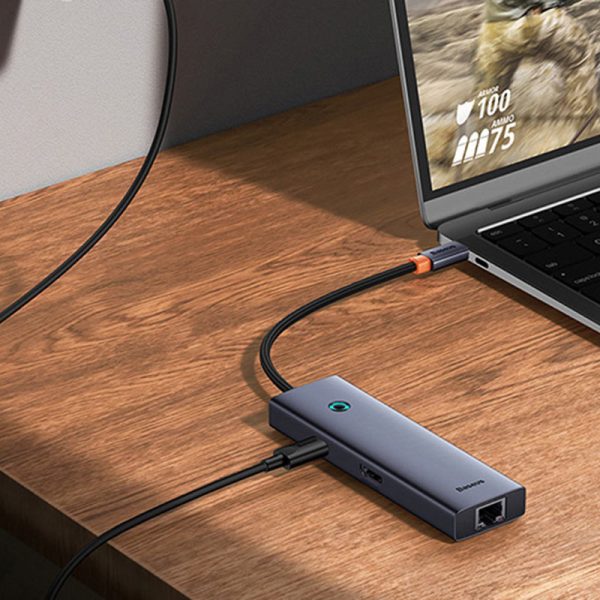 Перехідник Baseus Hub UltraJoy 7-Port (Type-C to HDMI4K@60Hz+USB3.0*2+PD+SD/TF3.0+3.5mm) (B0005280) - Зображення 7