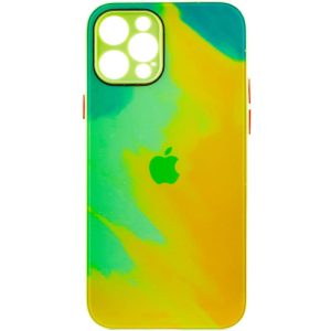 Чохол для iPhone 12 Pro Жовтий TPU+Glass Impasto abstract
