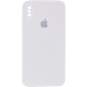 Чохол для iPhone XS Max Білий Silicone Case Square Full Camera Protective