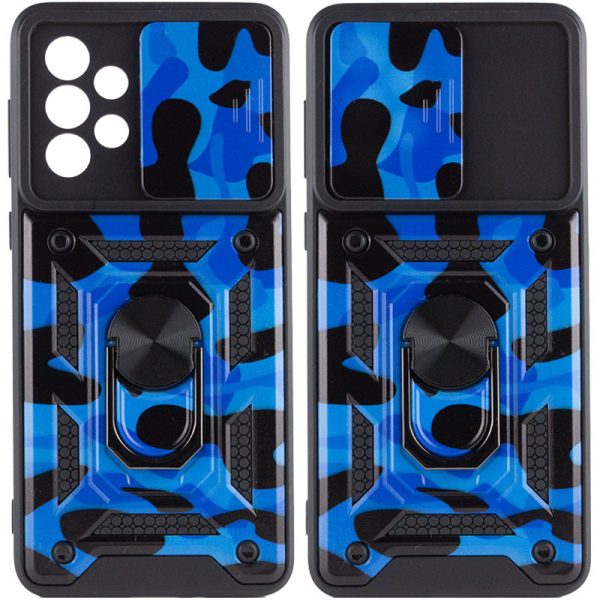 Ударостійкий чохол для Samsung Galaxy A73 5G Синій Camshield Serge Ring Camo