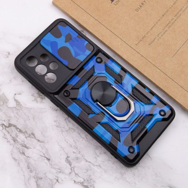 Ударостійкий чохол для Samsung Galaxy A73 5G Синій Camshield Serge Ring Camo - Зображення 5