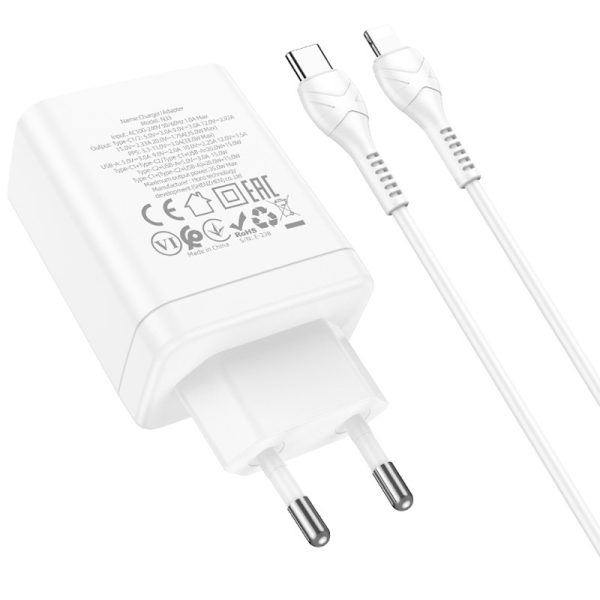 Зарядний пристрій Hoco N33 Start PD35W (2C/1A) + Type-C to Lightning - Зображення 5