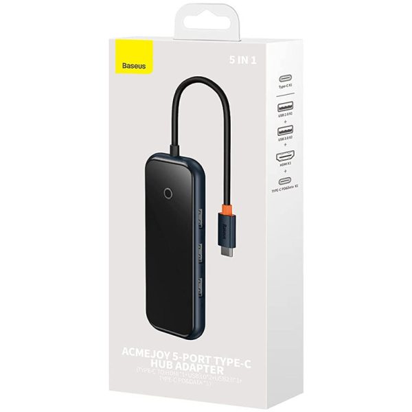 Перехідник Baseus Hub AcmeJoy 5-Port Type-C (HDMI*1+USB3.0*2+USB2.0*1+Type-C PD&Data*1) (WKJZ) - Зображення 5