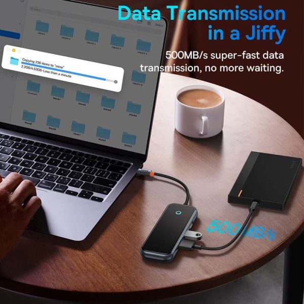 Перехідник Baseus Hub AcmeJoy 7-Port Type-C (HDMI*1+USB3.0*2+USB2.0*1+Type-C PD&Data*1+SD/TF) (WKJZ) - Зображення 3
