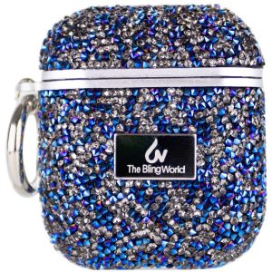 Чохол для навушників AirPods 1/2 Синій Bling World Rock Diamond
