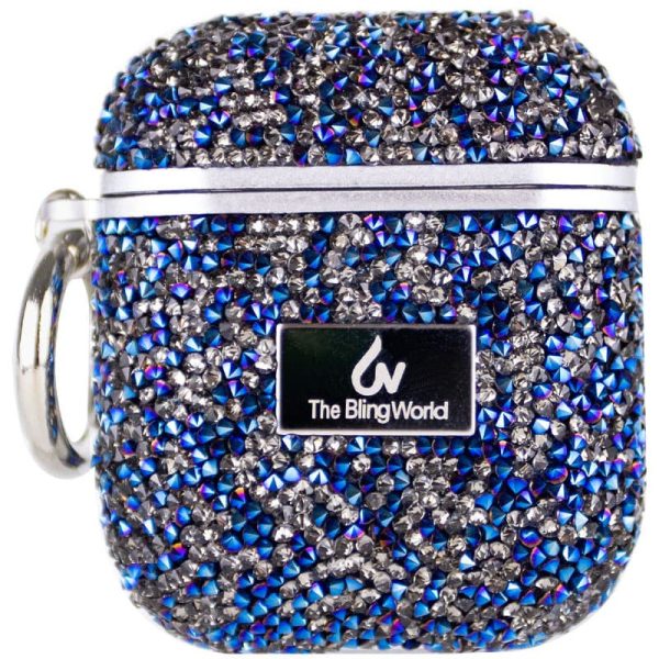 Чохол для навушників AirPods 1/2 Синій Bling World Rock Diamond