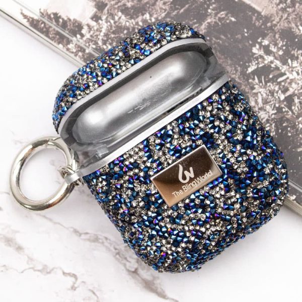 Чохол для навушників AirPods 1/2 Синій Bling World Rock Diamond - Зображення 7