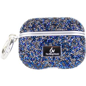 Чохол для навушників AirPods Pro / Airpods Pro 2 Синій Bling World Rock Diamond