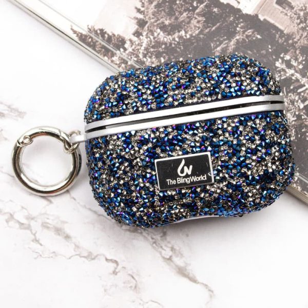 Чохол для навушників AirPods Pro / Airpods Pro 2 Синій Bling World Rock Diamond - Зображення 6
