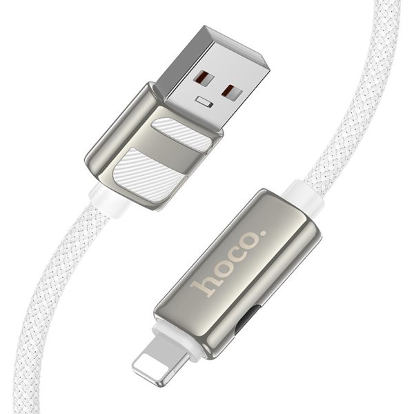 Дата кабель Hoco U137 Line with display USB to Lightning 2.4A/12W (1.2m) - Зображення 3