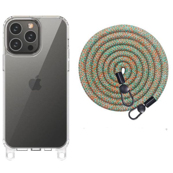 Чохол для iPhone 14 Pro Max Зелений TPU Transparent with Straps