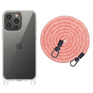 Чохол для iPhone 14 Pro Max Червоний TPU Transparent with Straps