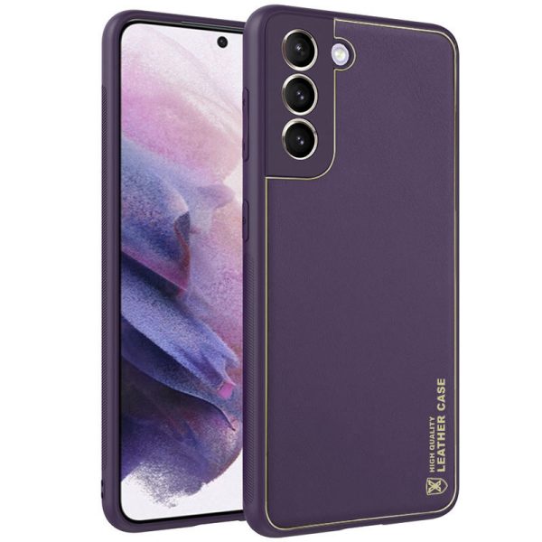 Шкіряний чохол для Samsung Galaxy S21 Фіолетовий Xshield