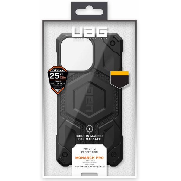 Ударостійкий чохол для Apple iPhone 15 Plus / 14 Plus Чорний UAG Monarch Pro with MagSafe Leather - Зображення 5