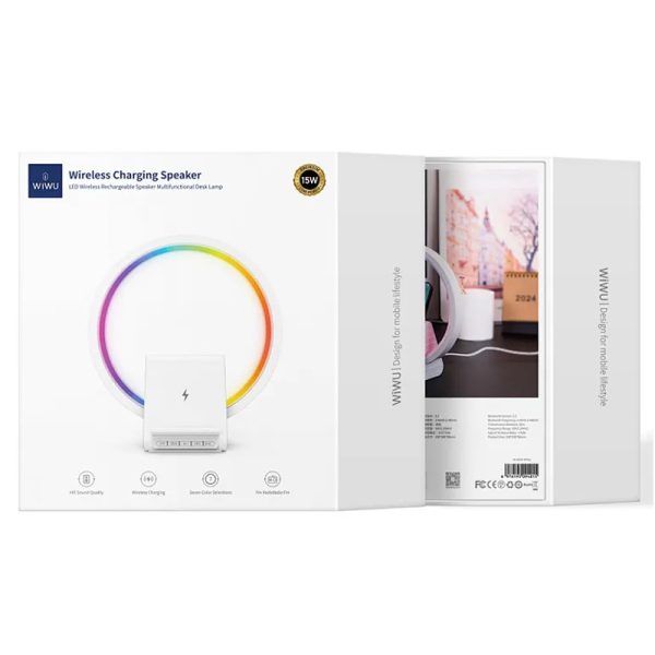 Бездротова зарядка WIWU Wi-W021 2 in 1 Wireless Charger+Bluetooth Speaker - Зображення 6