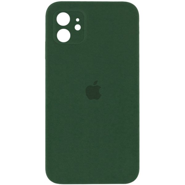 Чохол для iPhone 11 Зелений Silicone Case Square Full Camera Protective