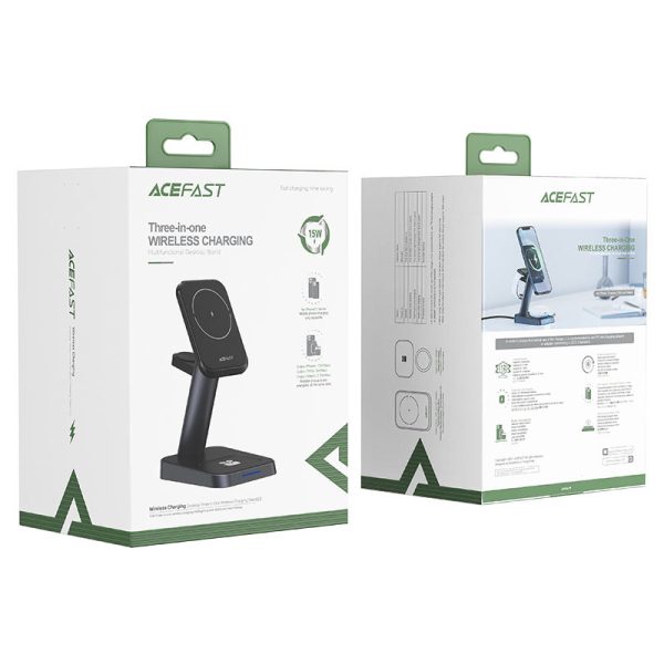 Бездротова зарядка Acefast E3 desktop 3-in-1 (with MagSafe) - Зображення 6