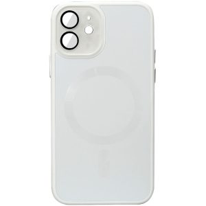 Чохол для iPhone 12 Білий TPU+Glass Sapphire Midnight with MagSafe