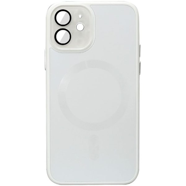 Чохол для iPhone 12 Білий TPU+Glass Sapphire Midnight with MagSafe