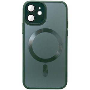 Чохол для iPhone 12 Зелений TPU+Glass Sapphire Midnight with MagSafe