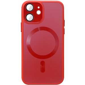 Чохол для iPhone 12 Червоний TPU+Glass Sapphire Midnight with MagSafe