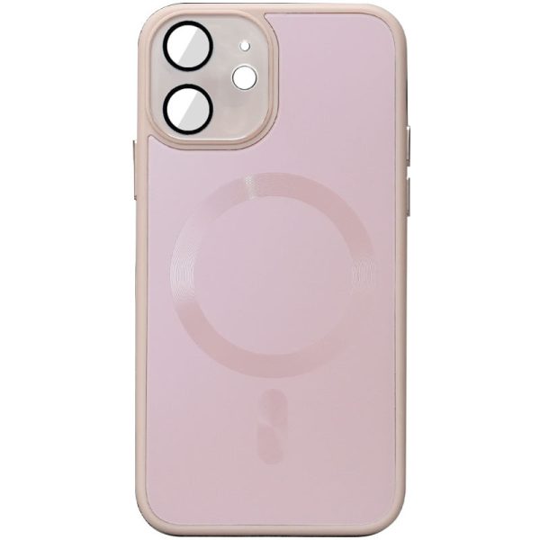 Чохол для iPhone 12 Рожевий TPU+Glass Sapphire Midnight with MagSafe