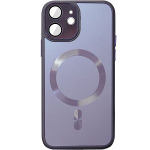Чохол для iPhone 12 Фіолетовий TPU+Glass Sapphire Midnight with MagSafe