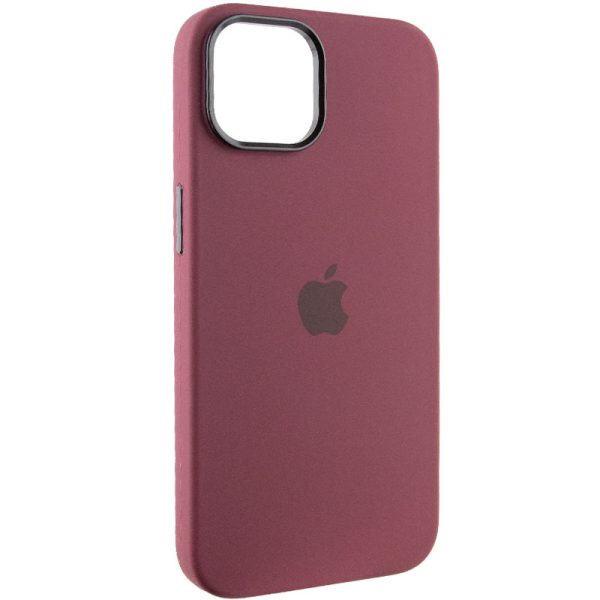 Чохол для iPhone 12 Pro Max Бордовий Silicone Case Metal Buttons