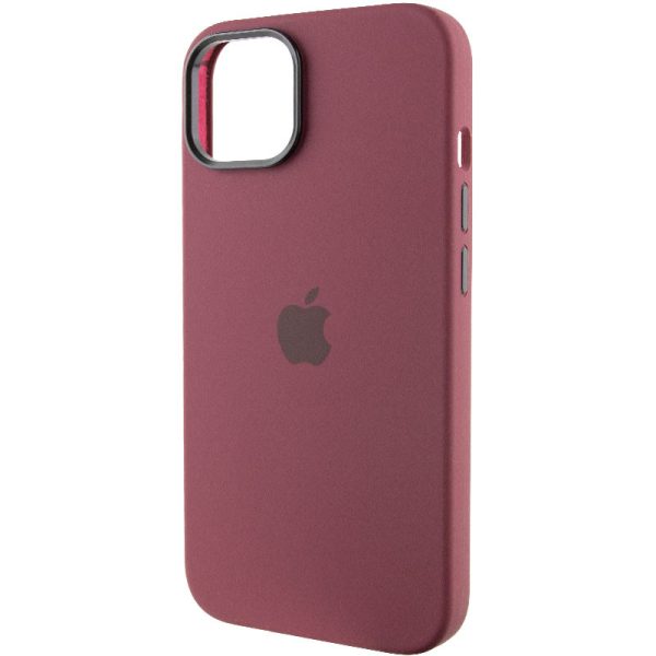 Чохол для iPhone 12 Pro Max Бордовий Silicone Case Metal Buttons - Зображення 3