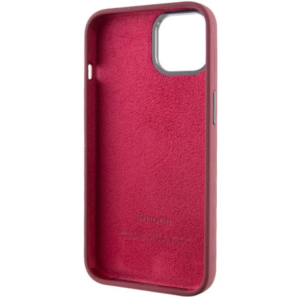 Чохол для iPhone 12 Pro Max Бордовий Silicone Case Metal Buttons - Зображення 5