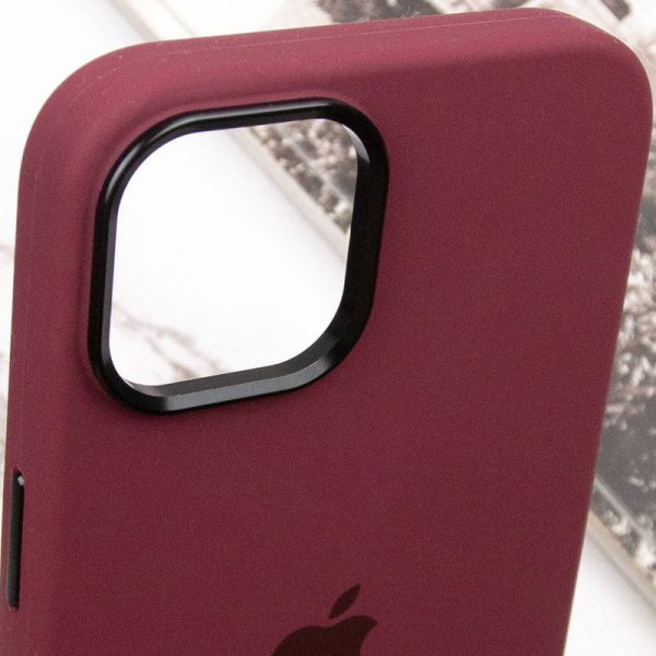Чохол для iPhone 12 Pro Max Бордовий Silicone Case Metal Buttons - Зображення 8